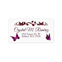 Adresetiketten rode vlinders etiket