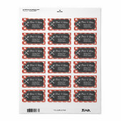 Adresetiketten Rood gingham BBQ Krijt Etiket (Full Sheet)