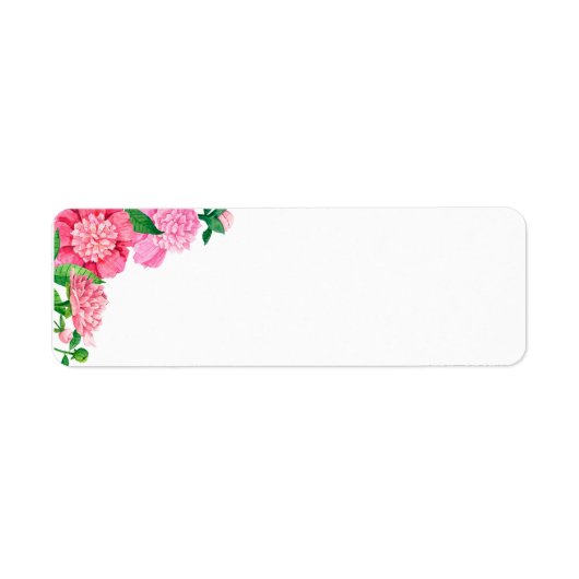 Adresetiketten-roze bloemen etiket (Voorkant)