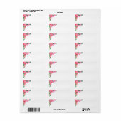 Adresetiketten-roze bloemen etiket (Full Sheet)