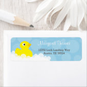 Adresetiketten - Rubber ducky design - Blauw Etiket (Insitu)