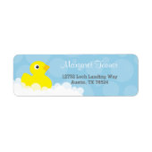 Adresetiketten - Rubber ducky design - Blauw Etiket (Voorkant)