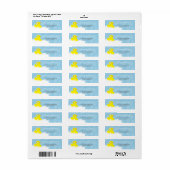 Adresetiketten - Rubber ducky design - Blauw Etiket (Full Sheet)