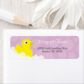 Adresetiketten - Rubber ducky Design - Lila Etiket (Insitu)
