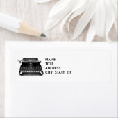 Adresetiketten schrijfmachine schrijfster romansch etiket (Insitu)