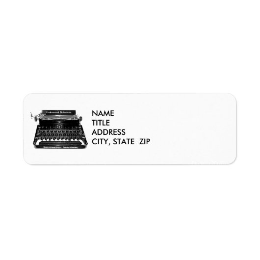 Adresetiketten schrijfmachine schrijfster romansch etiket (Voorkant)