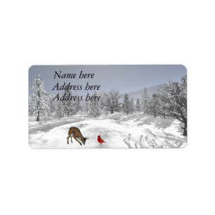 Adresetiketten sneeuwscène etiket