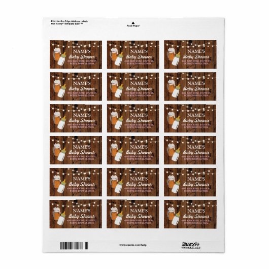 Adresetiketten Stickers Bierbrouwfles Meisje (Full Sheet)