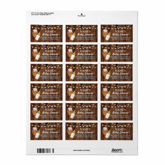 Adresetiketten Stickers Bierbrouwflesje Jongen (Full Sheet)