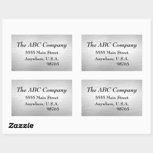 Adresetiketten stickers van geborsteld metaal (Vel)