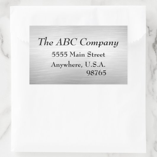 Adresetiketten stickers van geborsteld metaal (Tas)