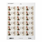 Adresetiketten - Tan n Cream Red Tulip Damask Etiket (Full Sheet)