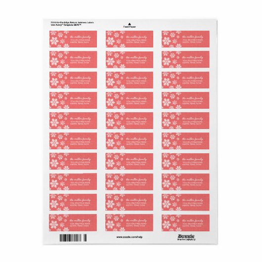 Adresetiketten van bittere koraalbessen etiket (Full Sheet)