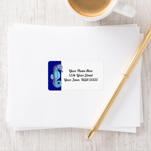 Adresetiketten van blauwe Zeeen Etiket (Insitu)