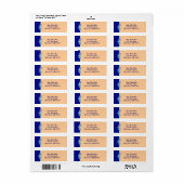 Adresetiketten van blauwe Zeeen Etiket (Full Sheet)