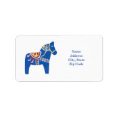 Adresetiketten van blue Dala Horse Etiket (Voorkant)