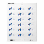 Adresetiketten van blue Dala Horse Etiket (Full Sheet)