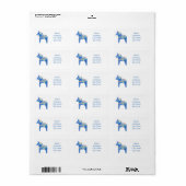 Adresetiketten van blue Dala Horse Etiket (Full Sheet)