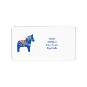 Adresetiketten van blue Dala Horse Etiket (Voorkant)