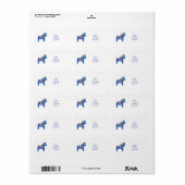 Adresetiketten van blue Dala Horse Etiket (Full Sheet)
