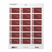  Adresetiketten van Bourgogne Damask Etiket (Full Sheet)
