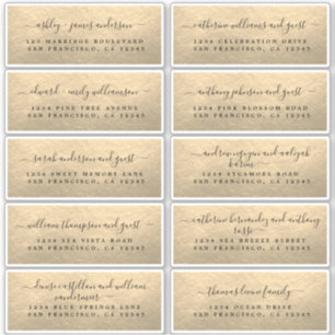 Adresetiketten van Champagne Gold Wedding Guest Sticker
