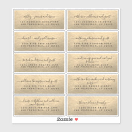 Adresetiketten van Champagne Gold Wedding Guest Sticker