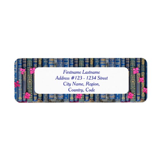 Adresetiketten van de bibliofiel blauw etiket (Voorkant)