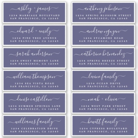 Adresetiketten van de blauw-bruiloft van het Manus Sticker (Voorkant)