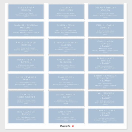 Adresetiketten van de blauwbruine bruiloft van het sticker (Vel)