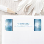 Adresetiketten van de Blue Houndstooth Holiday Etiket (Insitu)