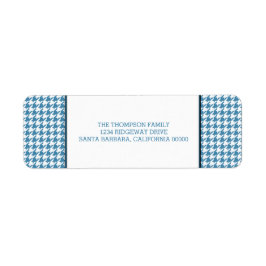Adresetiketten van de Blue Houndstooth Holiday Etiket