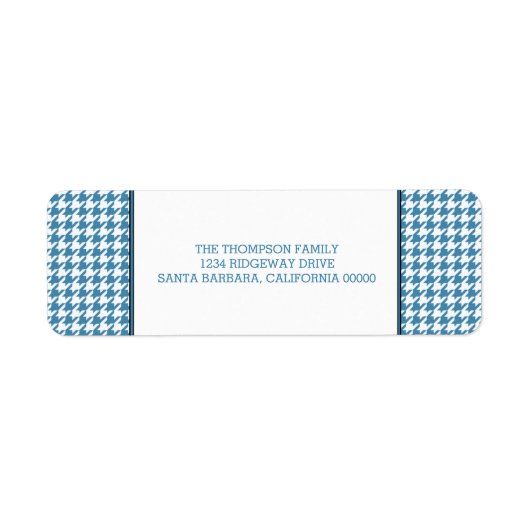 Adresetiketten van de Blue Houndstooth Holiday Etiket (Voorkant)