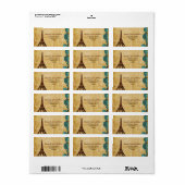 adresetiketten van de  eiffeltoren in de  van de a etiket (Full Sheet)