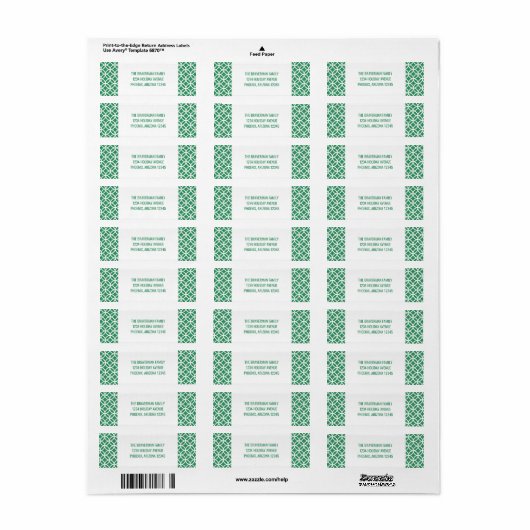 Adresetiketten van de Groene Classy Diamond Etiket (Full Sheet)