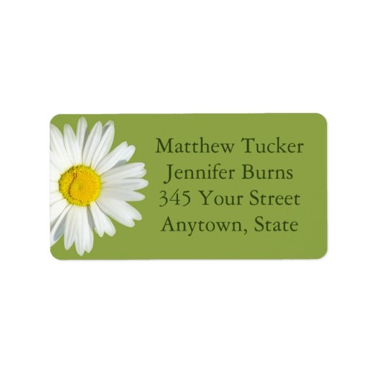 Adresetiketten van de groene White Daisy Envelope Etiket (Voorkant)
