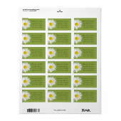 Adresetiketten van de groene White Daisy Envelope Etiket (Full Sheet)
