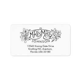 Adresetiketten van de heer en mevrouw mistletoe to etiket