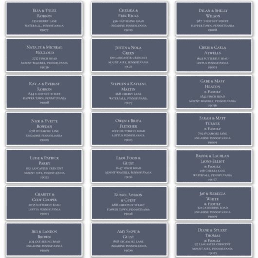 Adresetiketten van de marinebruiloft sticker (Voorkant)