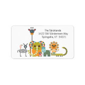 Adresetiketten van de moderne Oerwoud Safari Anima Etiket (Voorkant)