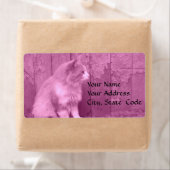 Adresetiketten van de roze Sahara (Cat) Etiket (Insitu)