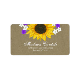 Adresetiketten van de Rustige landelijke zonnebloe Etiket