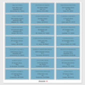 Adresetiketten van de Rustige Ocean Blue Wedding G Sticker (Vel)