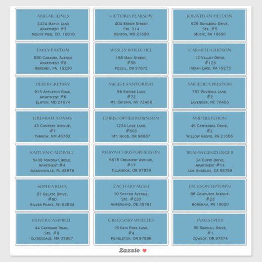 Adresetiketten van de Rustige Ocean Blue Wedding G Sticker (Vel)