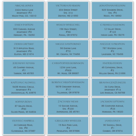 Adresetiketten van de Rustige Ocean Blue Wedding G Sticker (Voorkant)