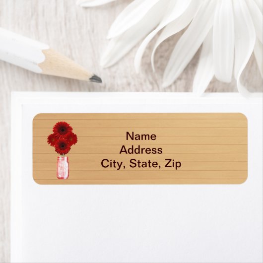 Adresetiketten van de Rustige Rode Mason-par Etiket (Insitu)