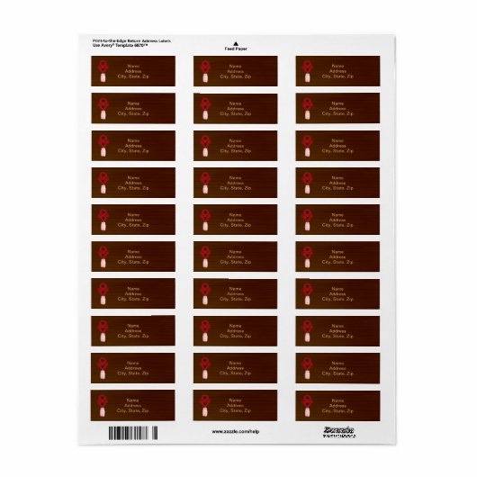 Adresetiketten van de Rustige Rode Mason-par Etiket (Full Sheet)