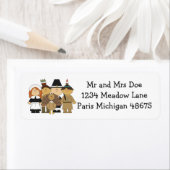 Adresetiketten van de Thanksgiving/pelgrimstokken  Etiket (Insitu)