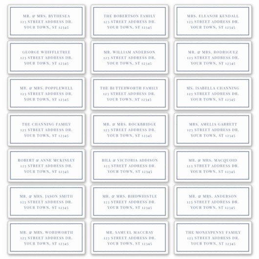 Adresetiketten van de witte marinesovenlegger sticker (Voorkant)