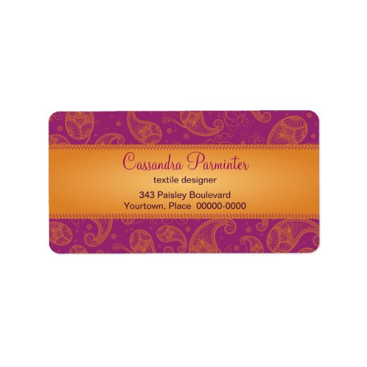 Adresetiketten van de zogenaamde Paisley Etiket (Voorkant)